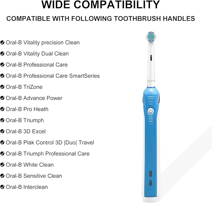 Toothbrush Heads for Oral B, 16 Pack Professional Electric Toothbrush Replacement Heads Medium Soft Dupont Bristles Replacement Toothbrush Heads Precision Clean Brush Heads Refills