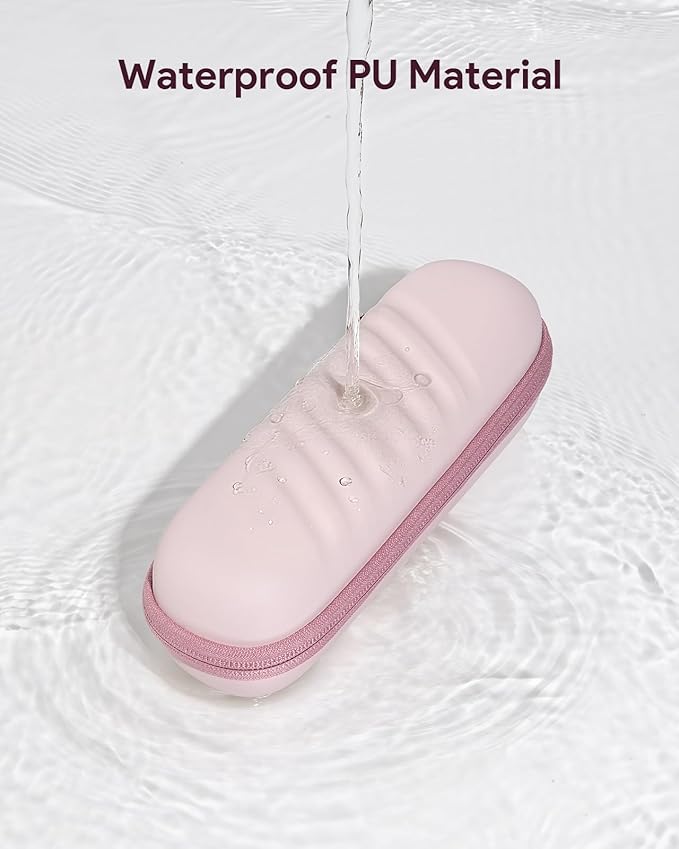 Electric Toothbrush Case for Oral-B Pro/iO/Philips Sonicare, Waterproof Traveling Toothbrush Storage Bag with Mesh Pocket Covers Protection (Pink)