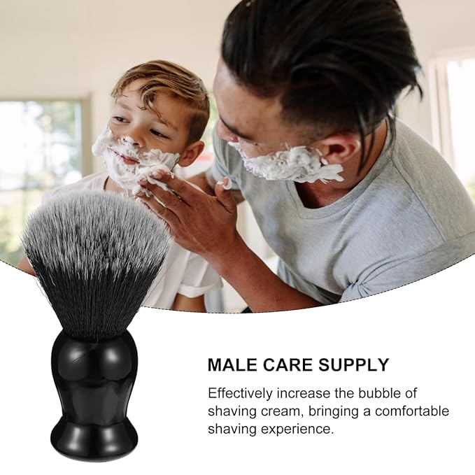 Hemoton Men S Beard Brush Double Colored Nylon Bristles Synthetic Shaving Brush 4 Inch Handle Grooming Tool for Beard Cleaning and Lathering Travel and Salon Use