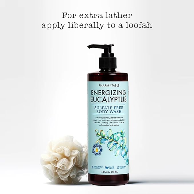 Energizing Eucalyptus Body Wash for Women and Men - Energizes and Revitalizes the Skin, Sulfate Free, 100% Cruelty Free, 480ml