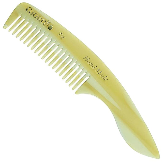 Giorgio G79 Travel Size Mustache and Beard Comb for Men - Small Fine Tooth Pocket Combs for Everyday Hair Care - Sawcut and Hand Polished Pocket and Styling Comb - Handmade Ivory