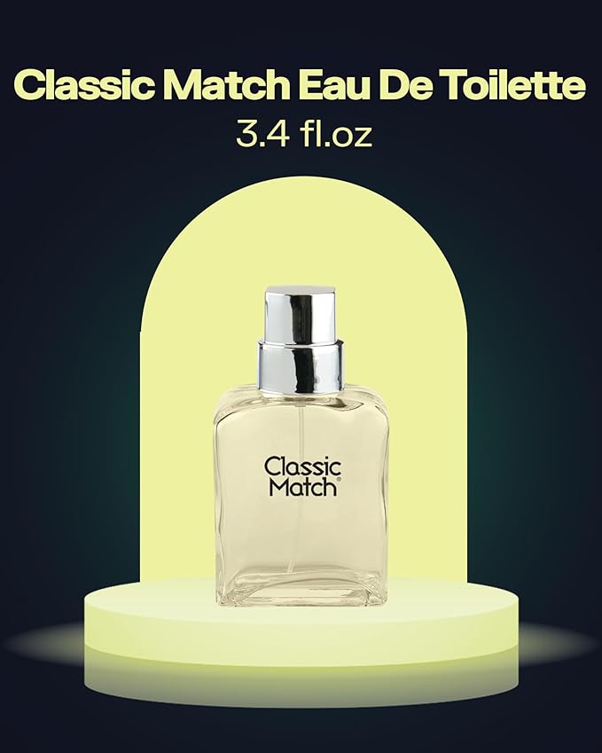 PB ParfumsBelcam Classic Match CM Eau De Toilette Spray, Fresh and Elegant Fragrance for Men, Woody and Floral Notes, Long-Lasting Scent, Men’s Cologne for Everyday Wear, 2.5 Fl Oz