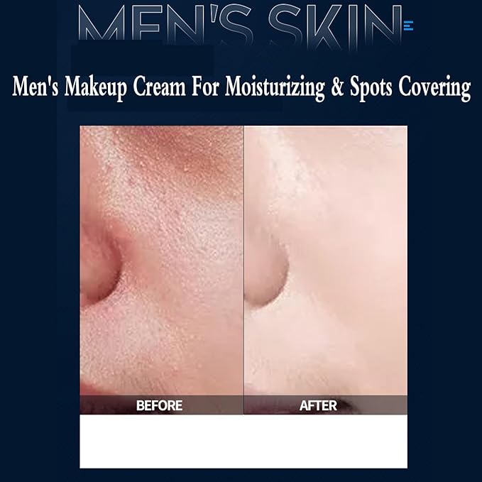 Men's Makeup Cream For Moisturizing & Spots Covering,Crema De Maquillaje Para Hombres Para Iluminar,Bare Face Cream For Men,Men's Tone-Up Lazy Cream,For All Skin Types (3PCS)