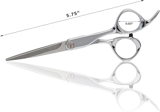 Fromm Professional Explore 5.75" Hair Cutting Shears for Wet and Dry Hair, Polished Silver Japanese Steel Scissors with Beveled Blade