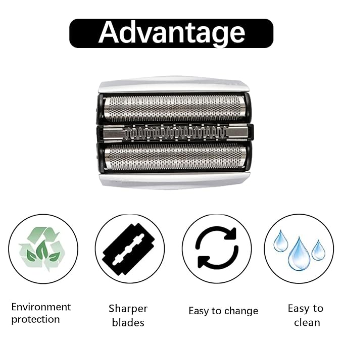 Series 7 70S Replacement Shaver Heads Compatible with Braun Series 7 Electric Razors, 70S Blades for Braun s7 Replacement Foil and Cutter 720cc, 730cc, 735s, 750cc, 760cc, 790cc