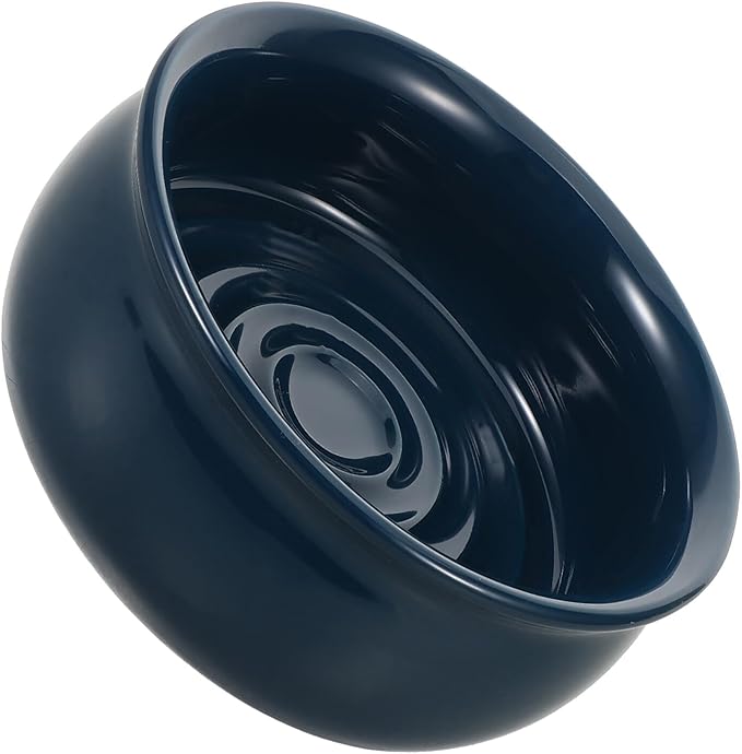 Ceramic Shaving Soap Bowl Navy Blue with Spiral Texture for Fast Lathering Travel Shaving Lather Mug Beard Shave Cream Bowl