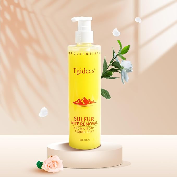 Tgideas Sulfur Soap Body Wash Shampoo - Deep Cleansing for Balancing Skin - Gentle Daily Care for Body and Scalp - 500ml for Men and Women