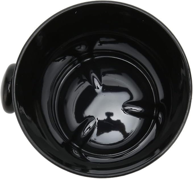 Shaving Bowl, Large Capacity Portable Black Shaving Soap Bowl Shave Mug with Comfortable Grip Handle for Barber and Home Use