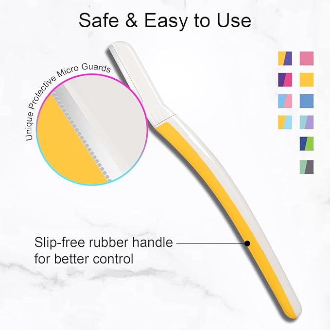 Dermaplane Razor, Face Razors for Women, Dermaplaning Tool, 1 Reusable Handle with 19 Microblades for Face, Gentle Exfoliation & Facial Peach Fuzz Removal for Smoother Skin, Solar Veil