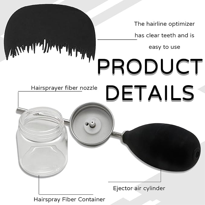 Hair Fiber Spray Bottle With Hairline Optimizer,Spray Applicator,Hair Fiber Spray Applicator,For Hair Building Fibers, Dry Shampoo And Cosmetic Powders