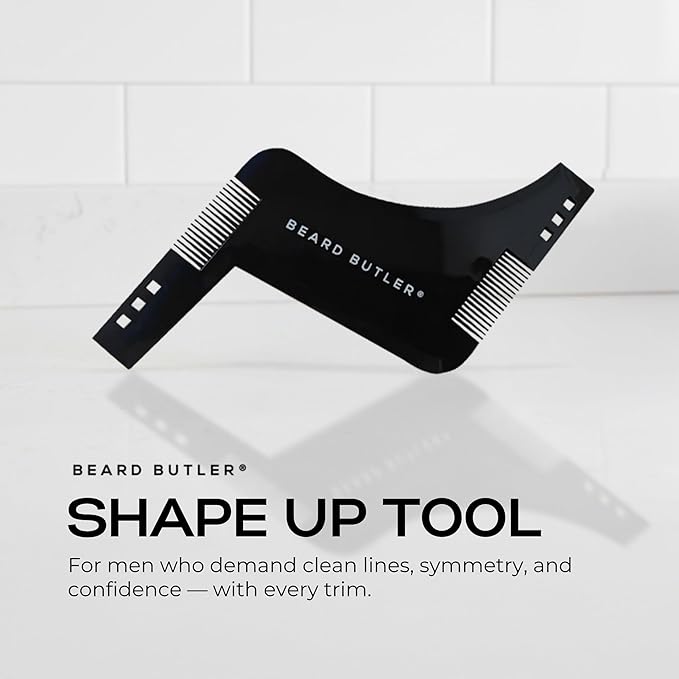 Beard Butler® ‘The Original’ Beard Shape Up Tool for Men – Precision Beard Template & Lineup Tool – Achieve Sharp Edges, Clean Lines & Perfect Symmetry – Shaping Guide for Jawline & Neckline