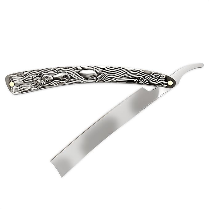 Professional Mens Straight Razor – 11.4" Barber Straight Razors for Men with Pre-Sharpened Carbon Steel Blade – Rust-Resistant & Easy to Clean Shaving Knife for Men, Ergonomic Handle & Durable Build
