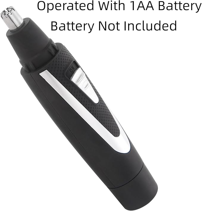 Ear and Nose Hair Trimmer Clippers: 2025 Professional Painless Eyebrow & Facial Hair Trimmers Remover for Men Women, Battery-Operated Nasal Clipper, Dual Edge Waterproof Blades for Easy Clean, Black