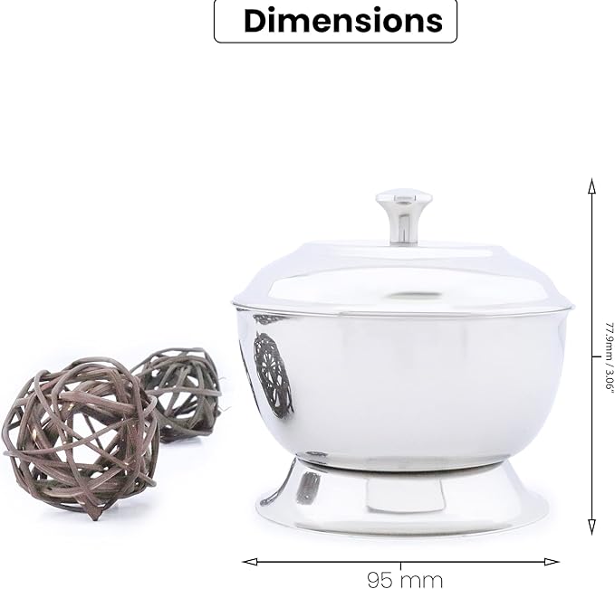Stainless Steel Made Shaving Soap Bowl with Lid. Perfect to Keep Your Soap Safe.