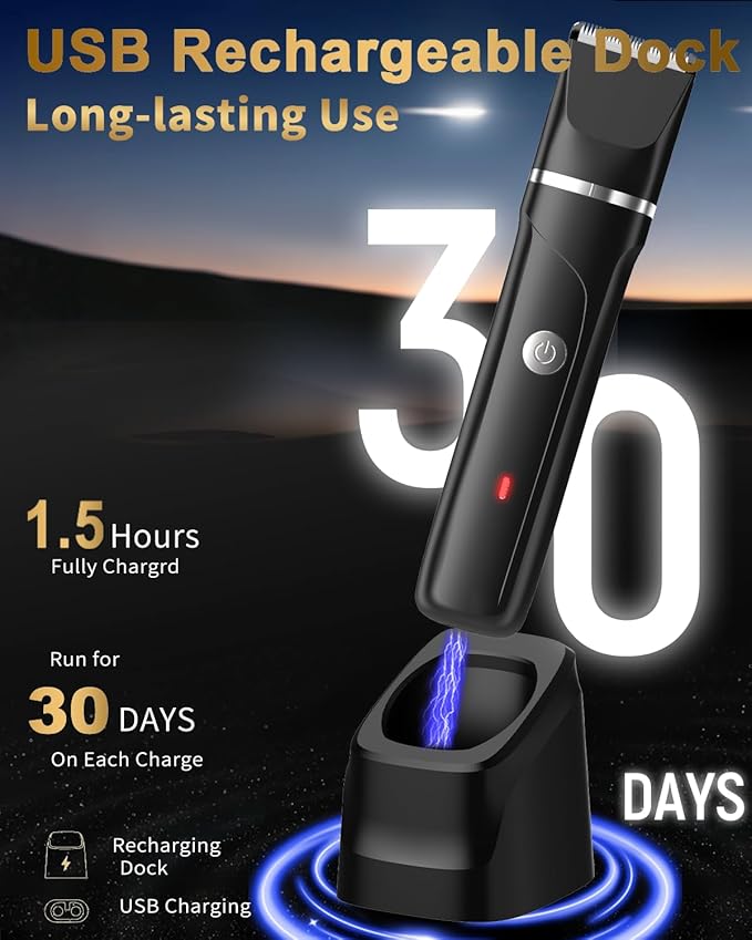 Beard Trimmer for Men,Manscape 3-in-1 Electric Razor Groin Groomer,IPX7 Waterproof Wet/Dry,Versatile Body Hair Trimmer for Ball/Beard/Nose,USB Rechargeable & Nose/Shaves Head,Silver