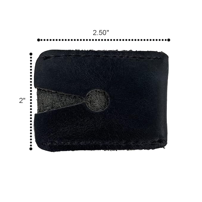Hide & Drink, Leather Double Edge Safety Razor Head Protective Sheath, Shaving Travel Cover Handmade (Charcoal Black)