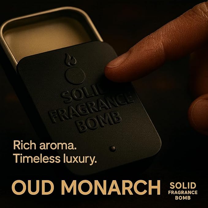– Premium All-Natural Solid Cologne for Men & Women | Long-Lasting, TSA-Safe, Alcohol-Free, Halal, Handmade Travel Fragrance Balm (Oud Monarch)