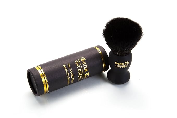 Satin Tip – The Purest, Shave Brush (Synthetic, Black, Soft Touch, Case)