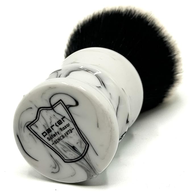 Parker Arctic Storm Ultra-Soft Synthetic Shaving Brush with Stand – 26 mm Tuxedo Knot for Rich Lather and Luxurious Everyday Shaving