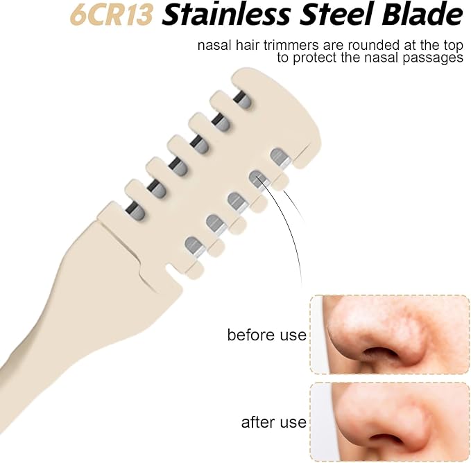 40 Pcs Manual Nose Hair Trimmer - Rotating Nasal Hair Razor Cutter with Storage Box for Women and Men Double Sided Nose Hairs Cleaner Portable Nostril Remover Tools