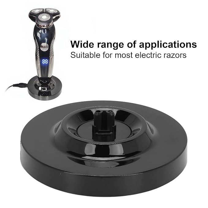 Electric Shaver Charging Stand, Black Round Shape Men's Shaver Charger Base Universal Charging Dock for s5000 6000 7000 s8000 s9000