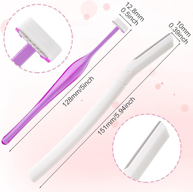 ANCIRS 30 Pack Eyebrow Trimmer Razors for Women Makeup, Facial T Shape Shaver Tool for Eye Brow, Stainless Steel Eyebrow Trimming Kit for Girls- 24 Purple & 6 White
