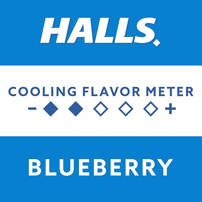 Halls Throat Relief Blueberry Cough Drops, Value Pack, 80 Drops