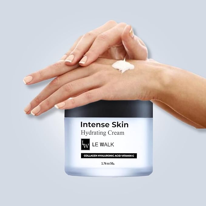 Day and Night Collagen Hydrating Cream for Women and Men, Moisturizing Cream for Dry Skin, Made with Hyaluronic Acid, Jojoba Esters, Collagen, and Vitamins C and E, 1.76 oz Tub