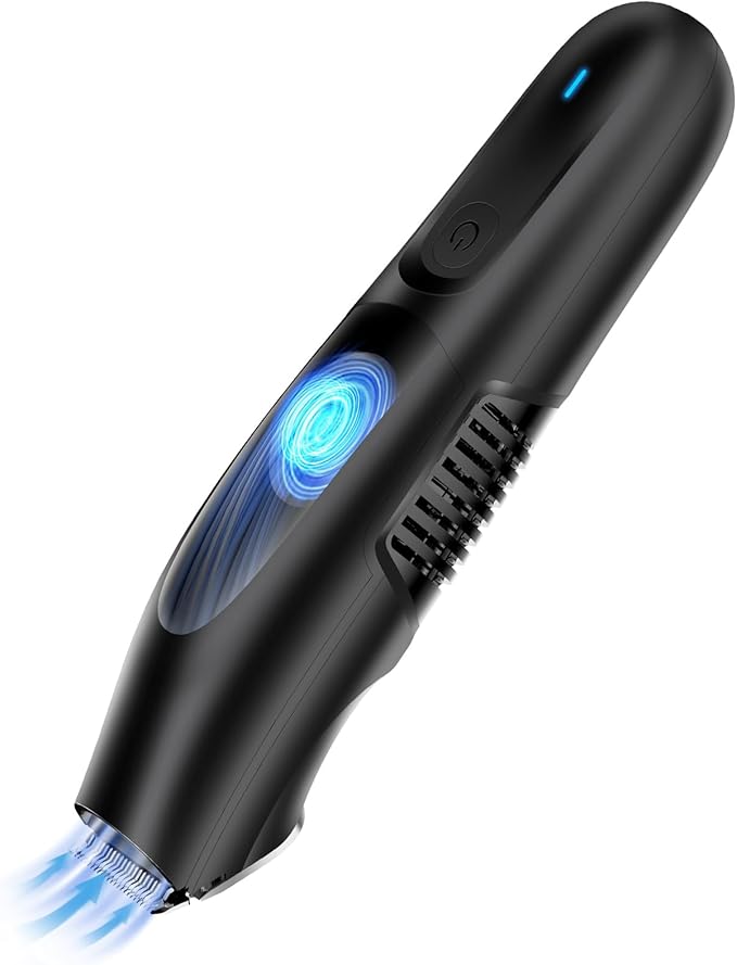 Body Hair Trimmer, Vacuum Clippers with Hair Suction, Electric Wet/Dry Shaver Groomer with Body Clippers for Cut Leg, Chest, Arm, USB Recharge