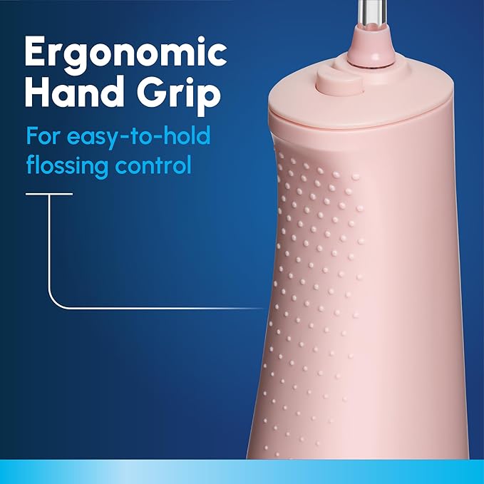 Waterpik Cordless Pulse Rechargeable Portable Water Flosser for Teeth, Gums, Braces Care and Travel with 2 Flossing Tips, Waterproof, ADA Accepted, WF-20 Pink, Packaging May Vary