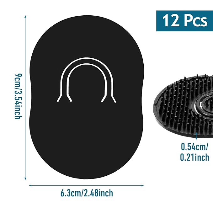 12 Pcs Soft Pocket Combs for Men, Scalp Massage Shampoo and Beard Grooming Wave Palm Hair Brush Scalp Massager Brush Men(Black)