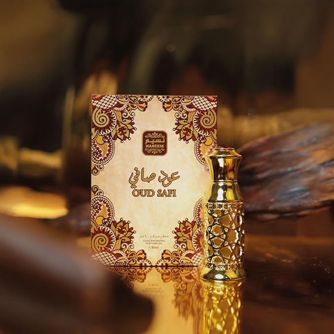 NASEEM Oud Safi Eau De Parfum Oil 6ml - Unisex Arabian Attar with Subtle Agarwood, Lavender, Spicy, and Floral Notes - Premium Perfume for Men & Women, Ideal for Daily and Special Occasions