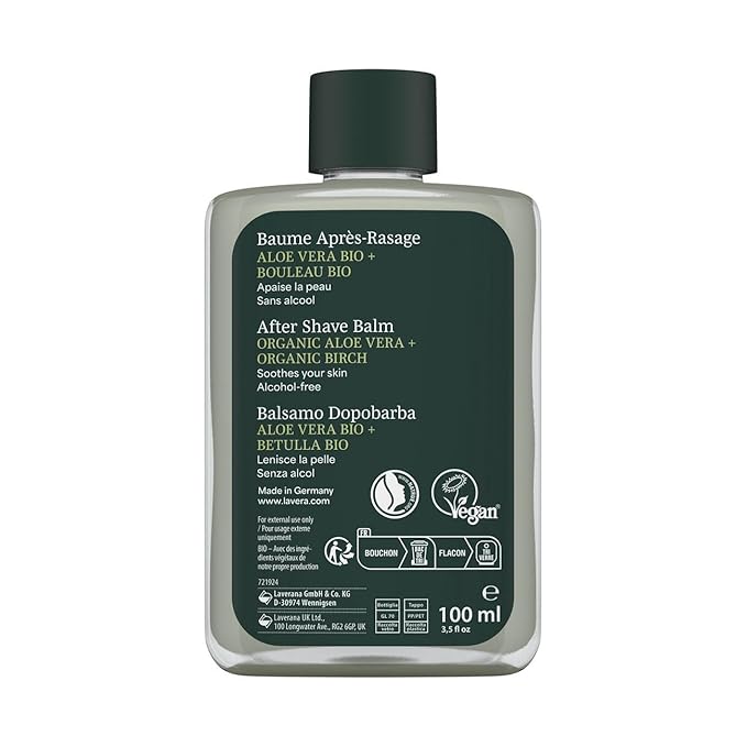lavera Men sensitiv After Shave Balm - nourishes & refreshes - protects against burning, redness & dryness - soothes irritated skin - vegan - natural cosmetics - 100 ml'