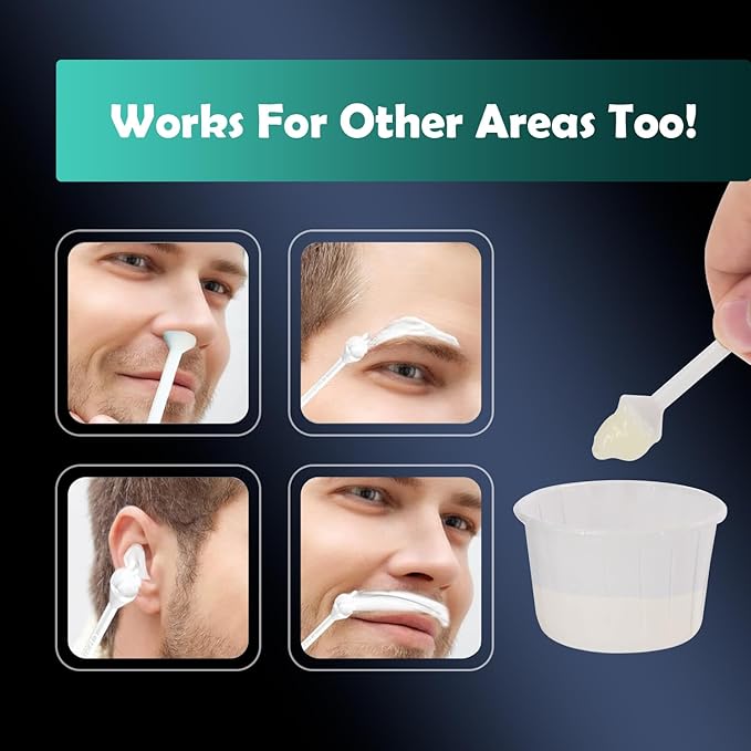300g Wax Nose Wax Kit, Nose Hair Wax with 10 Waxing Sticks, Quick & Painless Nose Hair Waxing Kit for Men and Women Used at Least 50 Times Usage