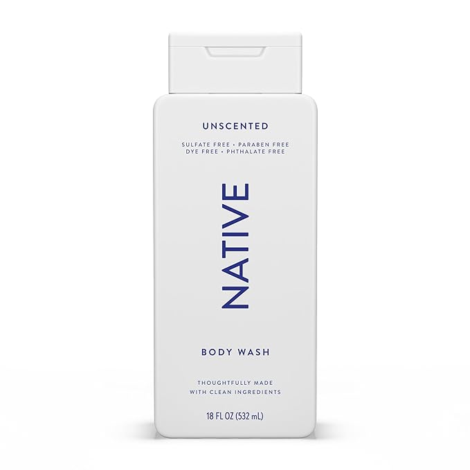 Native Body Wash for Men & Women, Seasonal | Sulfate, Paraben, and Dye Free, with Naturally Derived Clean Ingredients Leaving Skin Soft and Hydrating, Unscented 18 oz
