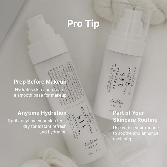 Dr.Althea 345 Relief Cream Mist | Hydrating Facial Mist with Rice Extract | Soothing Care for Sensitive Skin | Vegan Korean Skincare, 2.02 Fl Oz