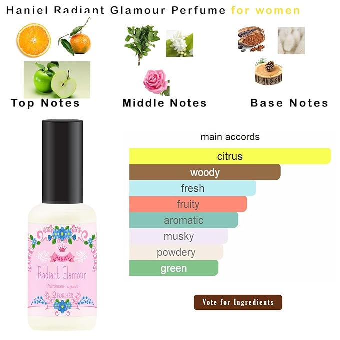 Haniel Pheromones Perfumes for Women - Long Lasting Scent with Rose & Apple Notes | Mood Boosting Fragrance & Everyday Elegance, Perfume Con Feromonas Para Mujeres