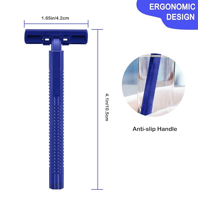 250 Pcs Twin Blade Razors for Men,Shaving Razor Bulk,Manual Disposable Razors for Men Bathing Hotel Travel Women Outdoor,250 Count Blue Shavers