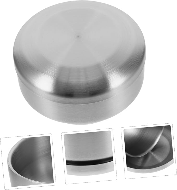 minkissy Stainless Steel Shaving Bowl with Lid for Men Shaving Soap Bowl Elegant Design for Comfortable Use Easy to Clean Foaming Tool for Bathroom Decor