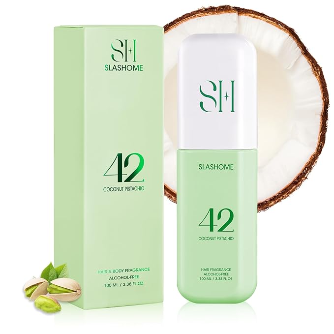 Hair Perfume for Women & Men, Alcohol-Free Coconut Pistachio Hair & Body Mist, Lightweight Long-Lasting Fragrance Mist for Hair, Body & Fabric, Birthday & Valentine’s Day Gift, 100ml / 3.38 fl oz
