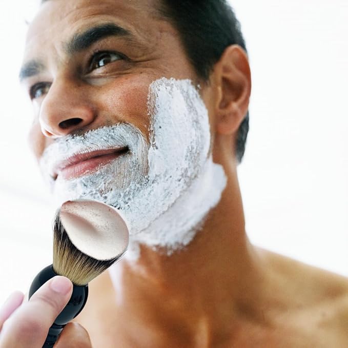 G.B.S Synthetic Shaving Brush with Travel Tube - Professional Wet Shaving Kit, Vegan Bristles, Men’s Grooming Essentials