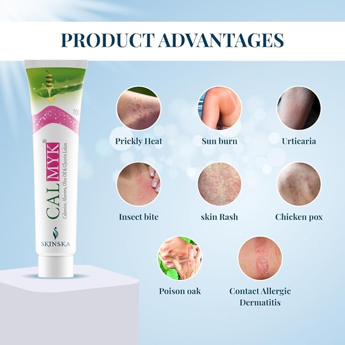 CALMYK Face Cream with Calamine, Aloe Vera, Olive & Glycerin – Gentle Daily Moisturizer for Comforted Skin & Smooth Texture, Suitable for Men & Women – 100ml (3.4 oz)