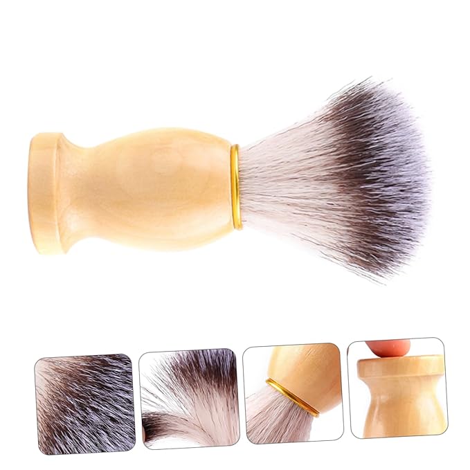 1Pc Wooden Handle Mustache Shaving Brush for Men Portable Beard Present for Father Day Valentine Day and Birthdays Suitable for All Beard