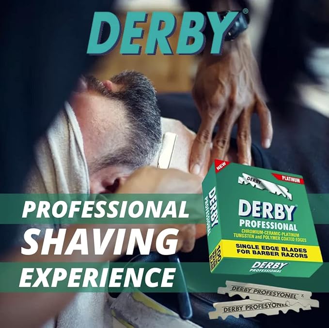 The Shave Factory Straight Edge Razor Kit - with Single Stainless Steel razors for men from (Matte, Derby Professional Single Edge)