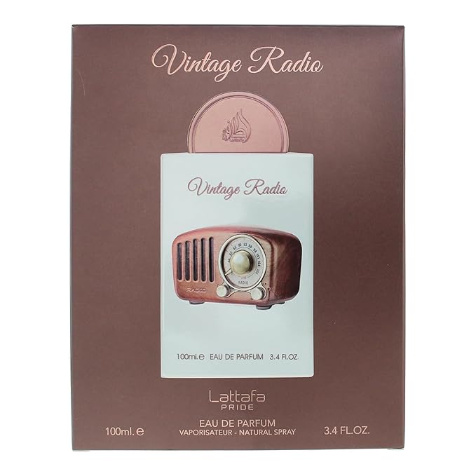 Lattafa Pride Vintage Radio for Unisex Eau de Parfum Spray, 3.4 Ounce / 100 ml