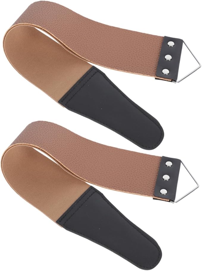 PartyKindom 2pcs Double-sided Shaver Sharpening Strop Practical Razor Strop for Barber Shops Home Use for Straight Razors Blades Easy to Hang Random Colors