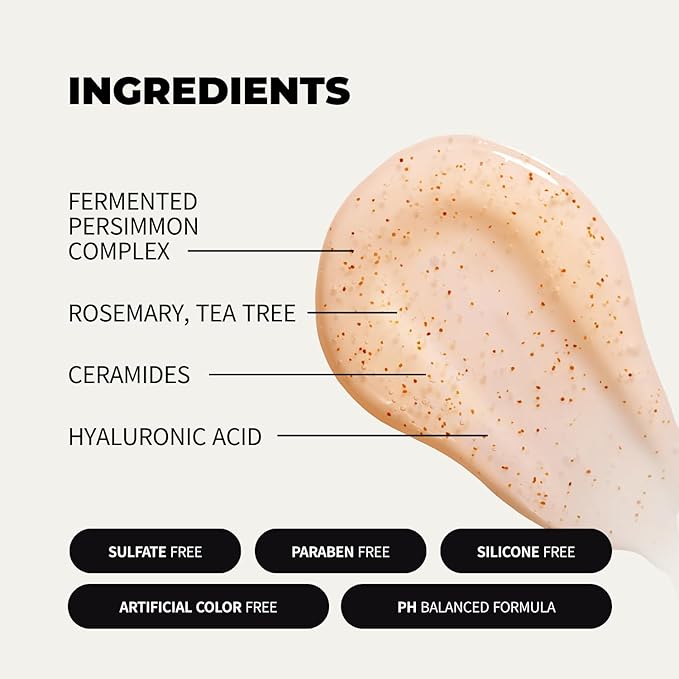 Body Wash for Aging Body Odor & Nonenal – Korean Fermented Persimmon Extract, Reduces Body Odor up to 92.3%, CICA & Ceramide for Sensitive Skin, Sulfate-Free (17.6 oz / 500g)