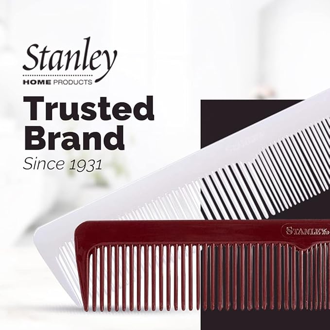 Stanley Essentials Ladies Comb - Dual Sided Coarse and Fine-Tooth Comb Detangles Straightens Smoothens Teases and Styles Wet or Dry Hair Wigs and Beard Perfect for Men and Women of All Hair Types