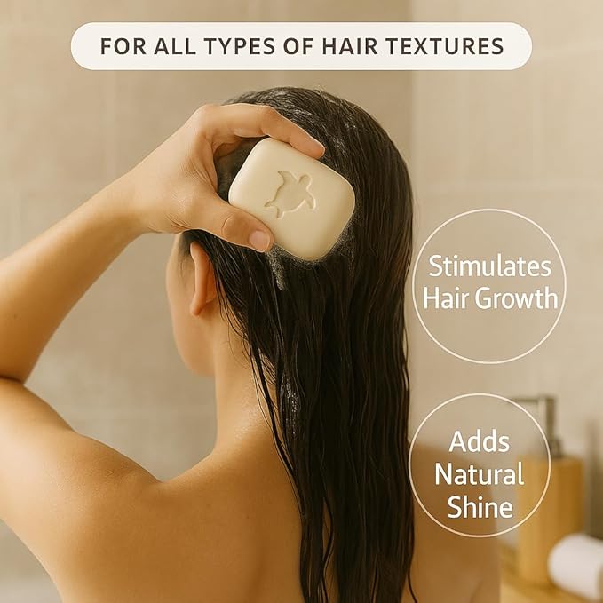 Rice Shampoo Bar for hair growth. For thinning Hair (all Types & Curly) - rice water scent - Volumizing, Mositurizing and conditioning - SLS & cruelty free 3.53oz (value size)