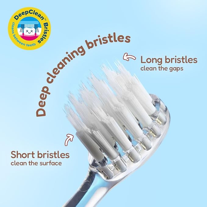 BrushBaby - WildOnes - Kids Rechargeable Electric Toothbrush, Ages 0-10 - Bear Design with Flashing Lights - DeepClean Bristles for Superior Cleaning - 2 Replacement Brush Heads, 1 USB Cable